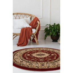 Melrose Classic Traditional Red Vintage Round Rug 133X133Cm - thumbnail 1