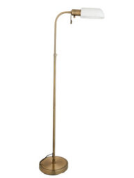 Loops Set Of 2 Adjustable Tall Floor Lamps In Antique Brass With Opal Glass Shades - thumbnail 7