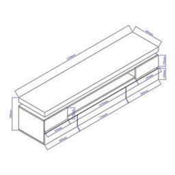 Furniture in Fashion Odessa Grey High Gloss Tv Stand With 5 Drawers And Led Lights - thumbnail 9