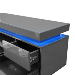 Furniture in Fashion Odessa Grey High Gloss Tv Stand With 5 Drawers And Led Lights - thumbnail 8