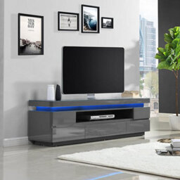 Furniture in Fashion Odessa Grey High Gloss Tv Stand With 5 Drawers And Led Lights