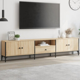 Berkfield Tv Cabinet With Drawer Sonoma Oak 200X25X44 Cm Engineered Wood - thumbnail 1