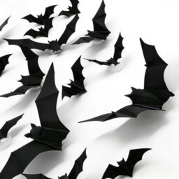 24Pcs Bats Wall Decor Halloween Decorations 3D Realistic Bat With Led Lights - thumbnail 6