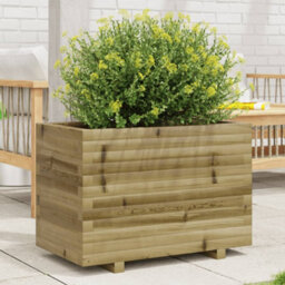 Berkfield Rustic Garden Planter 70X40X49.5 Cm Impregnated Wood Pine - thumbnail 2