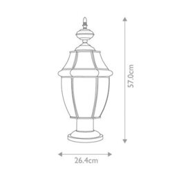 Luminosa Lighting Elstead Newbury 2 Light Outdoor Pedestal Light Polished Brass Ip44, E14 - thumbnail 4