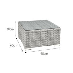 Oseasons Malta Rattan Coffee Table In Dove Grey - thumbnail 2