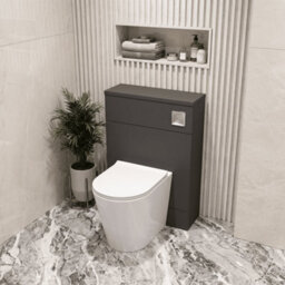 Balterley Alrewas Contemporary Floor Standing Compact Wc Unit With Coordinating Worktop, Gloss Grey, 600mm - thumbnail 3