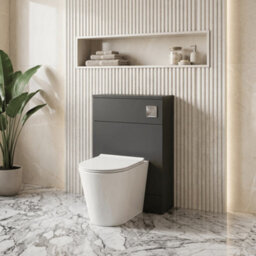 Balterley Alrewas Contemporary Floor Standing Compact Wc Unit With Coordinating Worktop, Gloss Grey, 600mm - thumbnail 2