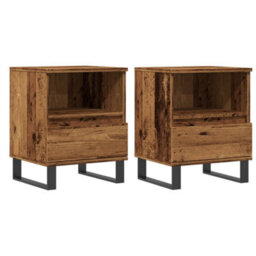 Berkfield Bedside Cabinets 2 Pcs Old Wood 40X35X50 Cm Engineered Wood - thumbnail 2