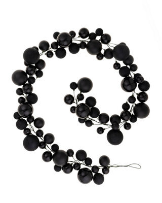 Werchristmas Black Christmas Bauble Garland 9 Ft Decoration - image 1