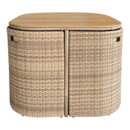 GoodHome Elos Beige Rattan Effect 4 Seater Dining Set - thumbnail 9