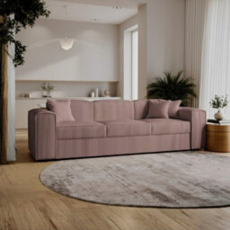 Modern Santos Sofa With Bed Function Stylish Upholstery And Comfortable Seating Perfect For Living Room Pink - thumbnail 1