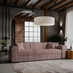 Modern Santos Sofa With Bed Function Stylish Upholstery And Comfortable Seating Perfect For Living Room Pink - thumbnail 2