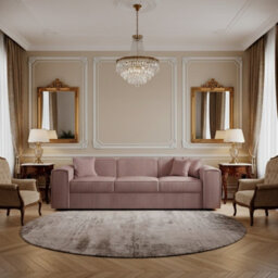 Modern Santos Sofa With Bed Function Stylish Upholstery And Comfortable Seating Perfect For Living Room Pink - thumbnail 3