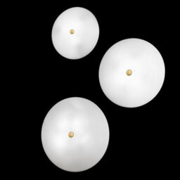 Luminosa Lighting Luminosa Centro Designer Glass Simple Flush Ceiling Light Antique Brass, 3X E27 - thumbnail 2