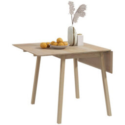 Wyld Haus Nolilu Solid Wood Folding Drop Leaf Dining Table - Natural Finish, Seats 2 To 4