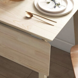 Wyld Haus Nolilu Solid Wood Folding Drop Leaf Dining Table - Natural Finish, Seats 2 To 4 - thumbnail 9