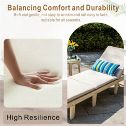 Abrihome Wooden Garden Lounge Set, Sun Lounger With Cushions & Round Side Table,  Ideal For Patio, Balcony & Poolside - thumbnail 4