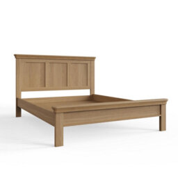 FWSTYLE Oak Bed Frame Uk King Size 5Ft Low Natural Oak Finish - thumbnail 3
