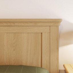 FWSTYLE Oak Bed Frame Uk King Size 5Ft Low Natural Oak Finish - thumbnail 2