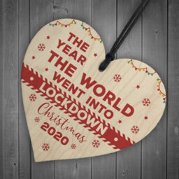Red Ocean Wooden Christmas Tree Decoration Lockdown Gift Memory Family Gift Home Decor - thumbnail 6