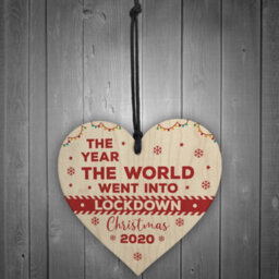 Red Ocean Wooden Christmas Tree Decoration Lockdown Gift Memory Family Gift Home Decor - thumbnail 2