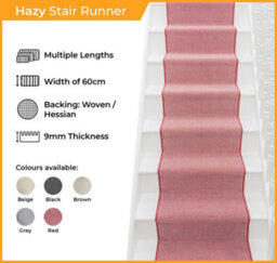 Hazy Stair Runner - Soft & Durable Carpet Runner For Stairs & Staircases, Multiple Lengths - thumbnail 2