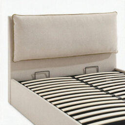 Furniturebox Uk Tilly Cream & Bronze Fabric Ottoman Double Bed Frame - thumbnail 6