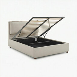Furniturebox Uk Tilly Cream & Bronze Fabric Ottoman Double Bed Frame - thumbnail 5