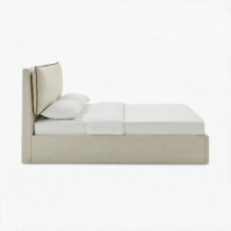 Furniturebox Uk Tilly Cream & Bronze Fabric Ottoman Double Bed Frame - thumbnail 4