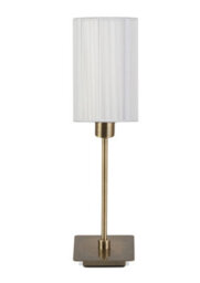 Lighting Supermarket Darwen Square Stick Antique Brass Table Lamp With Small Ivory Shade - thumbnail 1