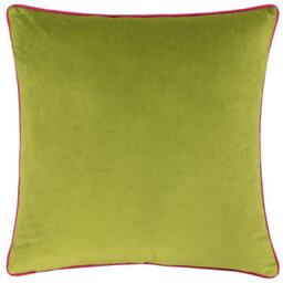 furn. Furn Meridian Velvet Polyester Filled Cushion, Lime/hot Pink, 45 X 45Cm