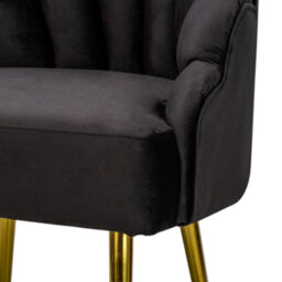 Nordlys Black Velvet And Metal Lounge Chair Vintage Style Living Room - thumbnail 8