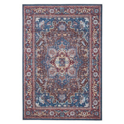 Loomed Washable Non-Slip Neutral Beige Distressed Area Rug 80Cm X 150Cm - thumbnail 2