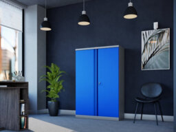 Phoenix Safe Company Phoenix Scl Series Scl1491Gbe 2 Door 3 Shelf Steel Storage Cupboard Grey Body & Blue Doors With Electronic Lock - thumbnail 3