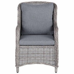 Beliani Set Of 2 Garden Chairs With Cushions Cascais Pe Rattan Grey - thumbnail 6