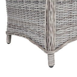 Beliani Set Of 2 Garden Chairs With Cushions Cascais Pe Rattan Grey - thumbnail 8