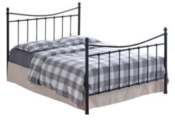 Save On Goods UK 4Ft6 Double Traditional Victorian Style Black Tubular Steel Metal Bed Frame, Bedstead - thumbnail 2