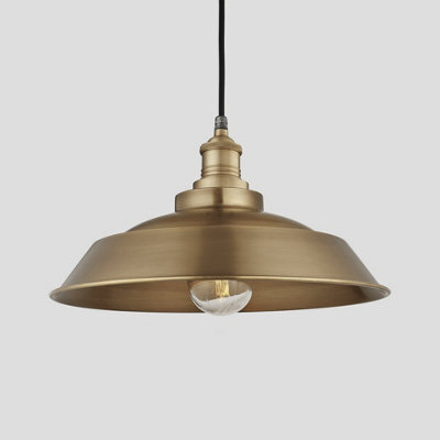 Industville Brooklyn Outdoor & Bathroom  Step Pendant, 16 Inch, Brass, Brass Holder