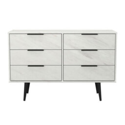 Fuji 6 Drawer Midi Chest Of Drawers In Marble (Ready Assembled) - thumbnail 2