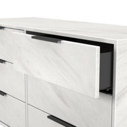 Fuji 6 Drawer Midi Chest Of Drawers In Marble (Ready Assembled) - thumbnail 6