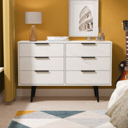 Fuji 6 Drawer Midi Chest Of Drawers In Marble (Ready Assembled)