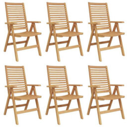 Walplus Garden Chair 6 Pcs Brown 52 X 64.5 X 108 Cm Solid Teak Wood - thumbnail 2
