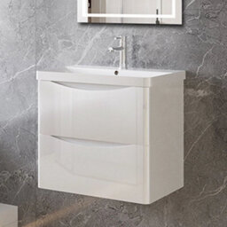800mm  Unit With Basin Sink Wall Hung Bathroom Storage Cabinet Gloss White - thumbnail 4