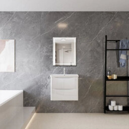 800mm  Unit With Basin Sink Wall Hung Bathroom Storage Cabinet Gloss White - thumbnail 5