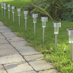 Vivo 10 X Solar Powered Stainless Steel Led Post Lights Garden Outdoor Rechargeable - thumbnail 2