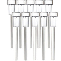 Vivo 10 X Solar Powered Stainless Steel Led Post Lights Garden Outdoor Rechargeable - thumbnail 3
