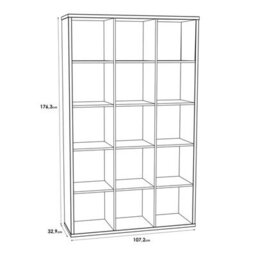 Wyld Haus Shanghai Matt White 3X5 Tall Cube Storage Unit - thumbnail 5