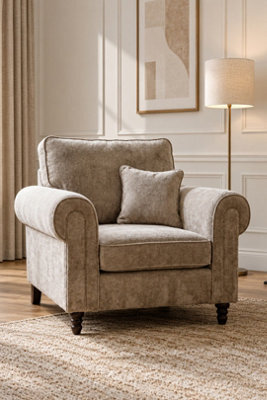 Loft Home Harlow Warm Taupe Fabric Armchair - image 1