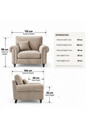 Loft Home Harlow Warm Taupe Fabric Armchair - thumbnail 3